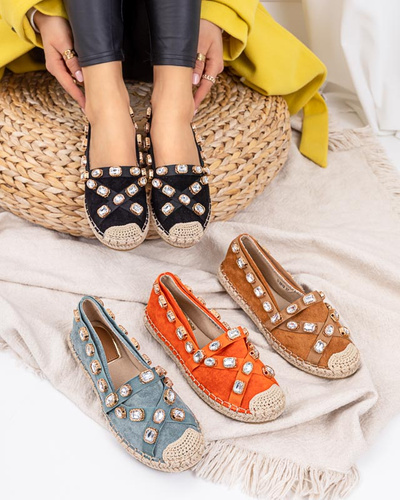 Women's espadrilles with camel Wamba crystals - Footwear