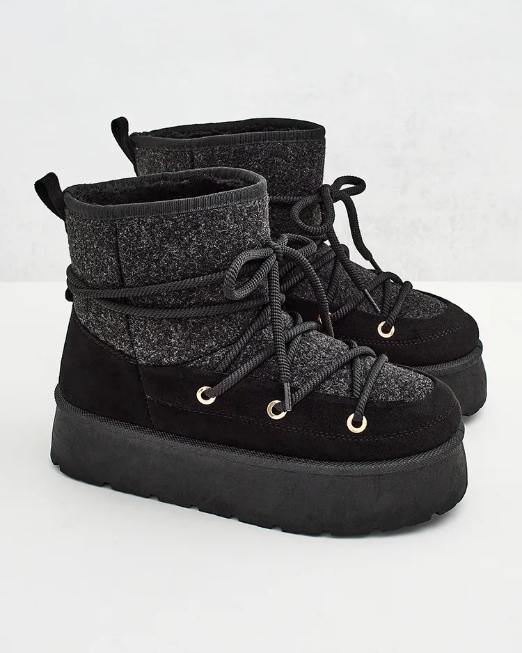 Royalfashion Women's lace-up Filori snow boots