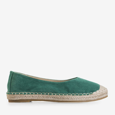 Women's green eco-suede espadrilles Silina- Shoes