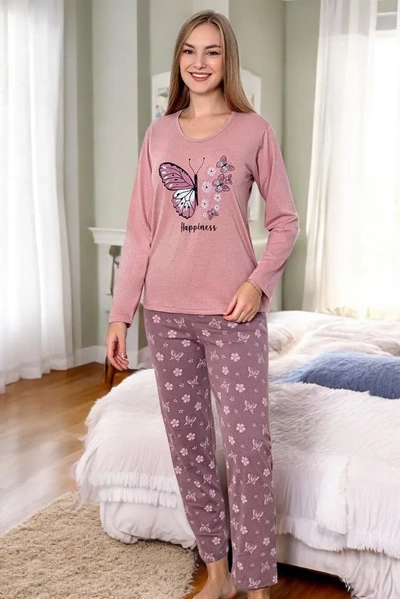 Royalfashion Women's Cotton 2-Piece Pyjama with Butterflies