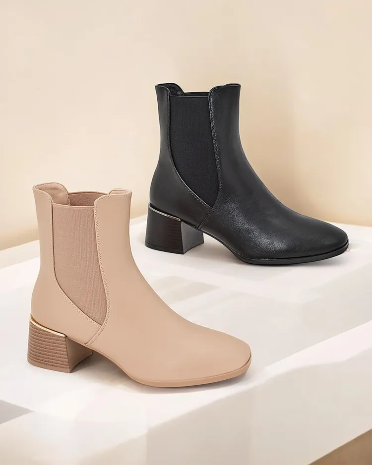 Royalfashion Women's ankle boots on low heels Eterra