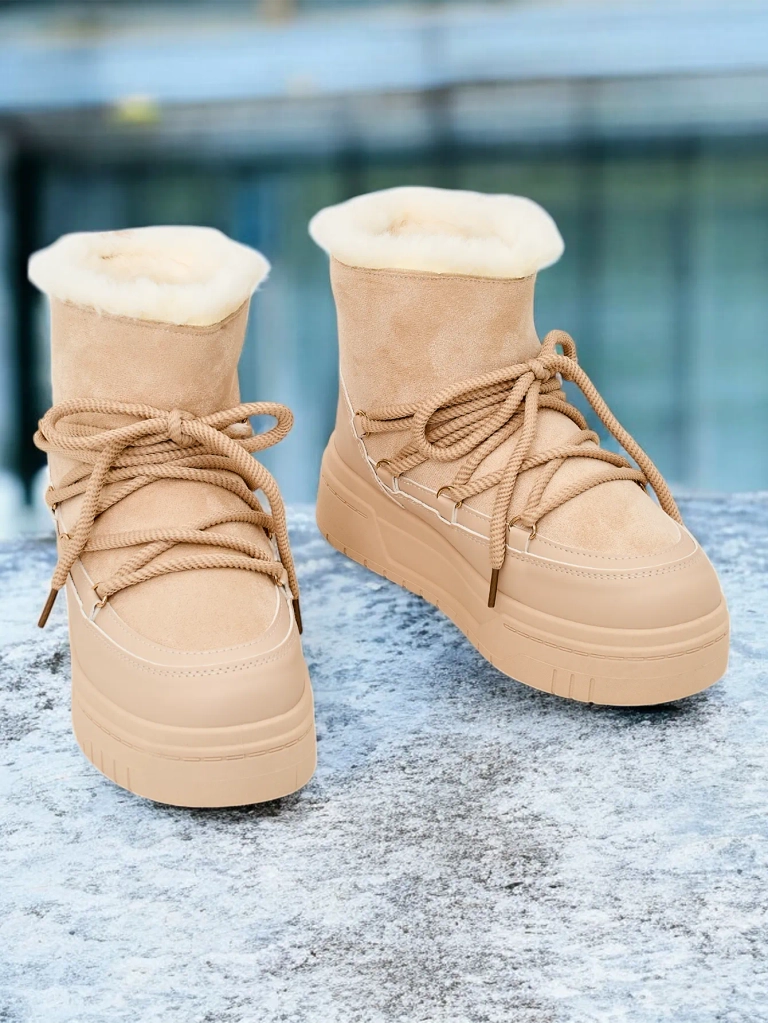 Royalfashion Women's lace-up snow boots Moniuc