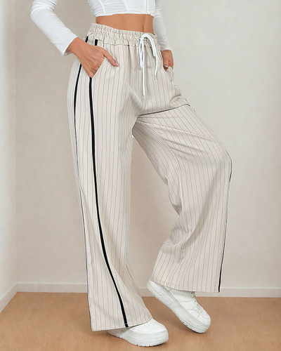 Royalfashion Women's striped fabric pants with stripes