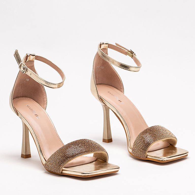 OUTLET Gold women's Enedi stiletto sandals - Footwear