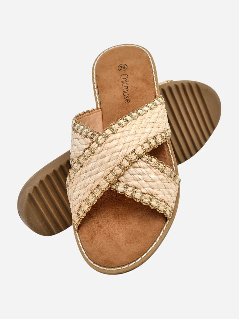 Royalfashion Женские шлепанцы с плетеными ремешками Bornes