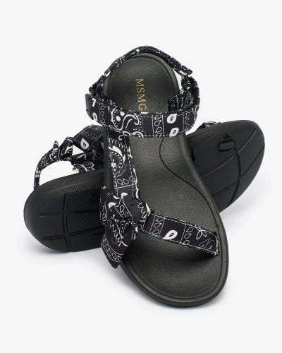 Royalfashion Black women's sandals with bow Oyall