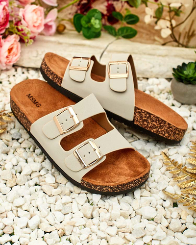 Royalfashion Sieviešu Ottoma flip-flops ar plakanu zoli