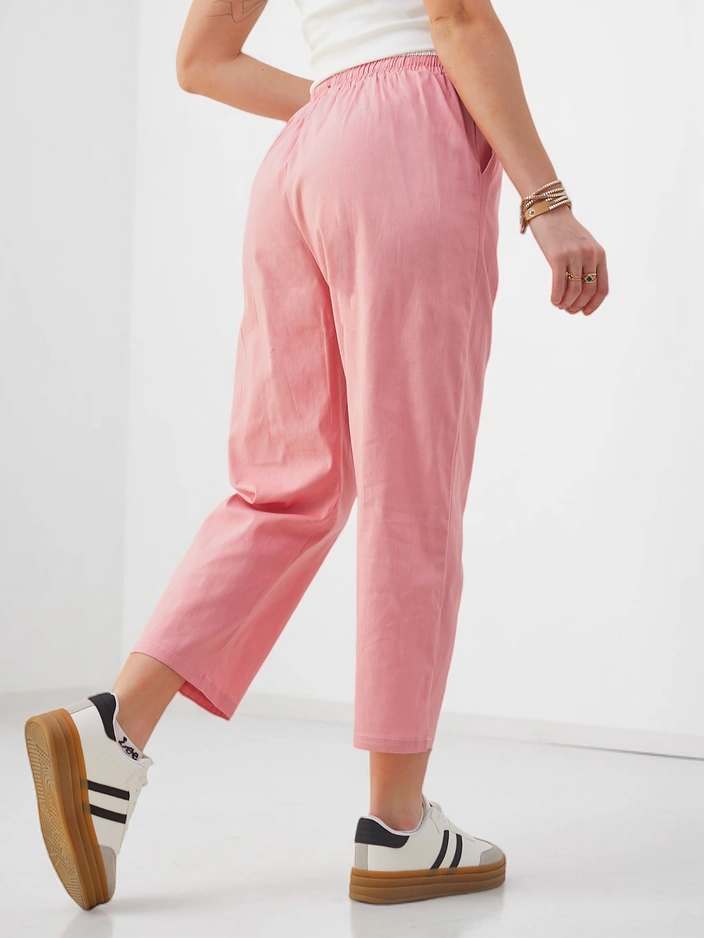 Широкие хлопковые брюки Royalfashion с завязками для женщин