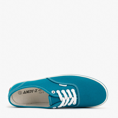 Turquoise men's lace-up sneakers Okilet - Footwear