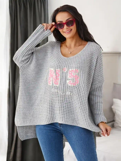 Royalfashion Acrylic women's knitted sweater with prints