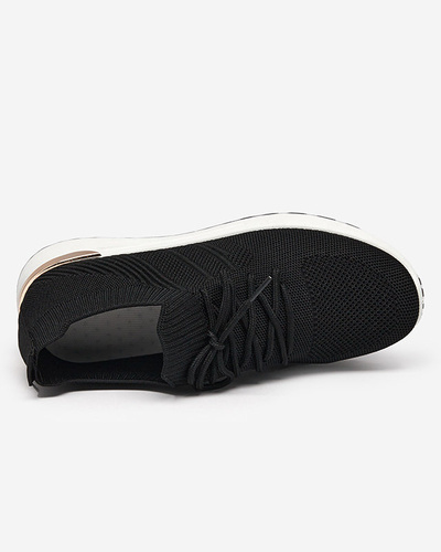 Black woven sports shoes for women Ferroni - Footwear