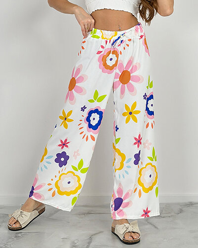 Royalfashion Women's wide floral fabric pants