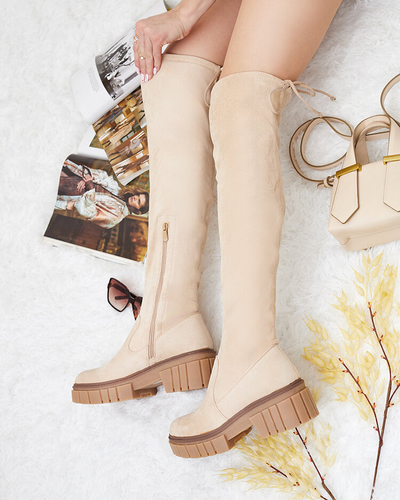 Royalfashion Sieviešu zābaki pāri ceļgaliem Staroll