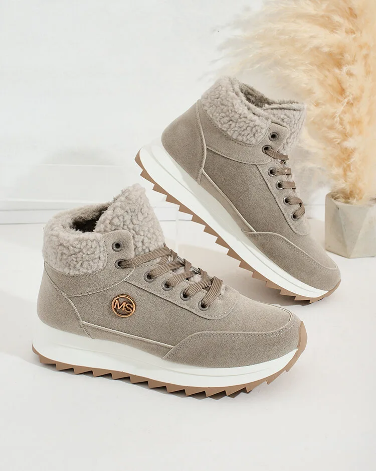 Royalfashion Women's Frozit Faux Fur Warmed Sneakers