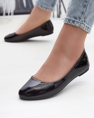 Black Women's Lacquered Ballerinas Fama - Footwear