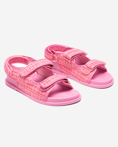 Dark pink women's fabric sandals Desotty - Footwear