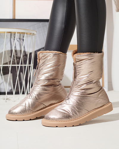 Pink-gold women's shoes a'la snow boots Tirigga- Footwear