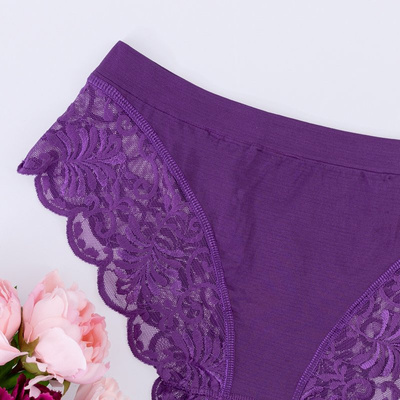 Women's lace panties in purple - Underwear