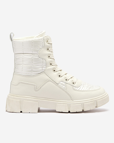 Calista Obuwie Damskie Modne Plaski Botki Kremowe