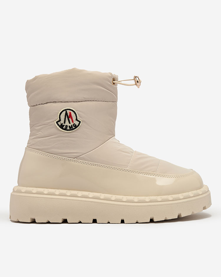 Royalfashion Women's slip-on snow boots in cream color Ireda