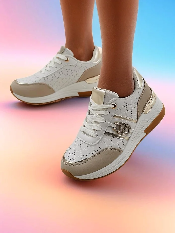 Royalfashion Women's Platform Sneakers Capre