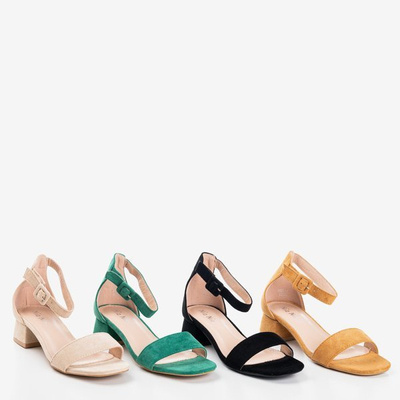 Czarne sandały na niskim obcasie Torita - Obuwie