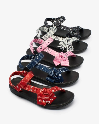 Royalfashion Black women's sandals with bow Oyall