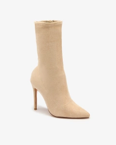 Royalfashion Beige Sieviešu luksusa stiletto zābaki