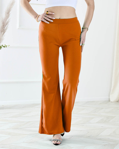 Orange women's wide bell-type pants - Clothing