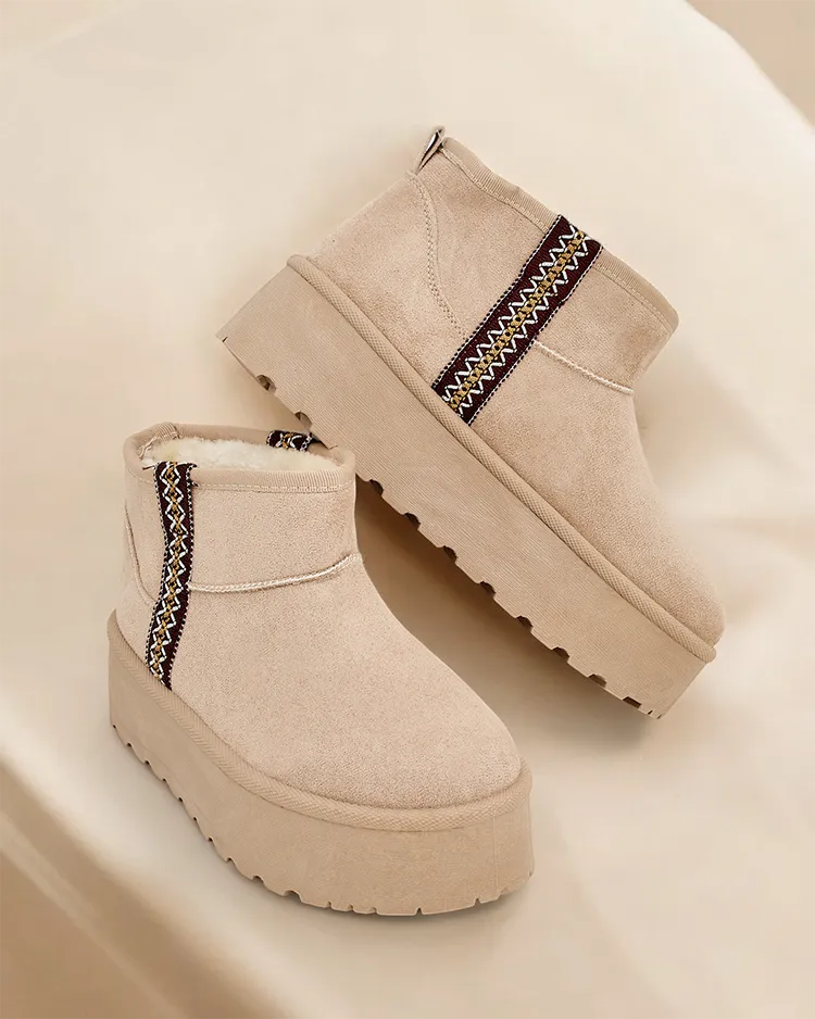 Royalfashion īsie sniega zābaki sievietēm Haluzi