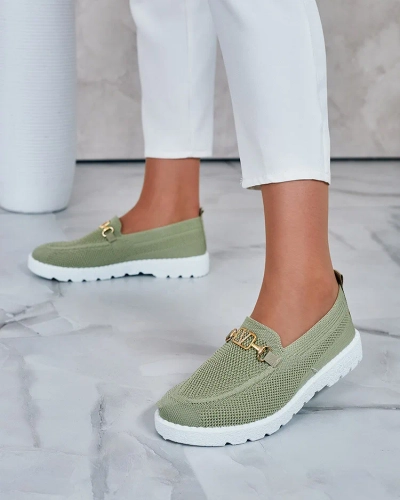 Royalfashion Women's fabric moccasins with gold embellishment Erticae