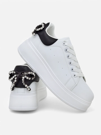 Royalfashion Women's sporty platform sneakers Ribbon Bow