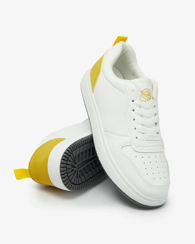 Royalfashion White and yellow classic sports shoes Colorburst Classics