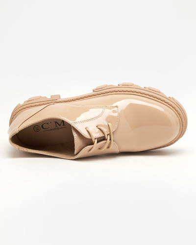 Ladies' beige lacquered shoes Binotsi - Footwear