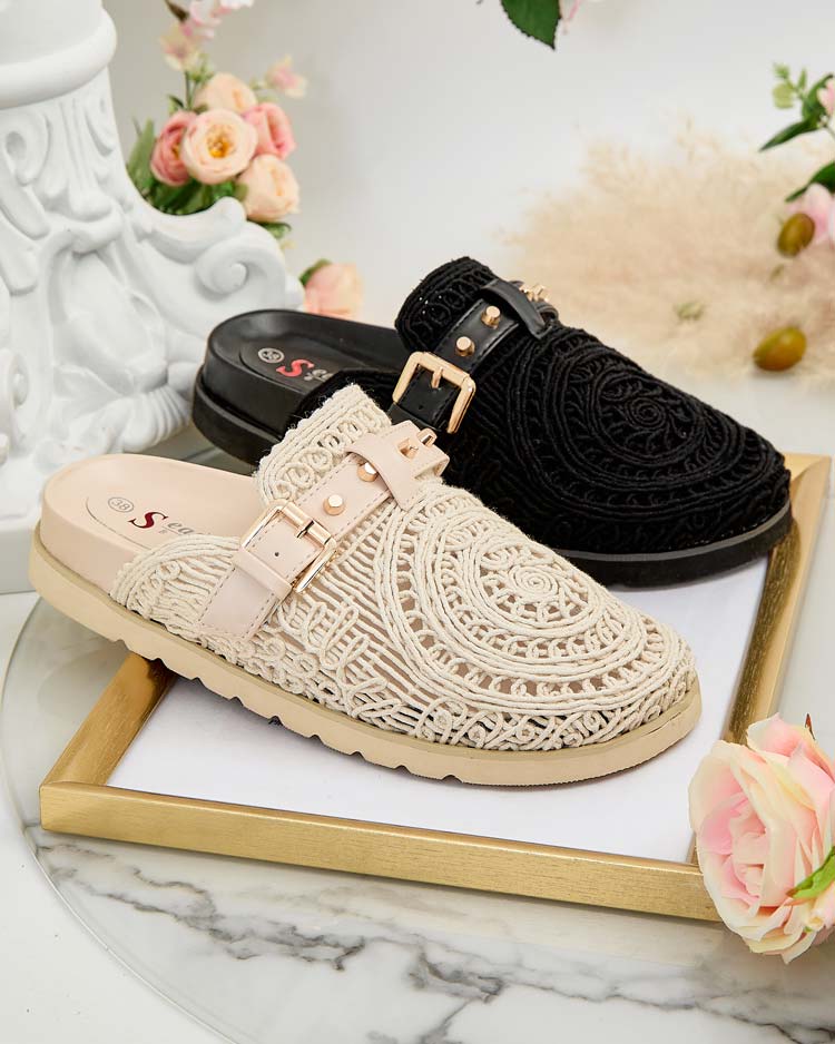 Royalfashion Sieviešu čības ar izšuvumu Leronip