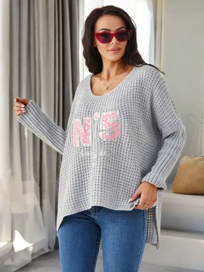 Royalfashion Acrylic women's knitted sweater with prints