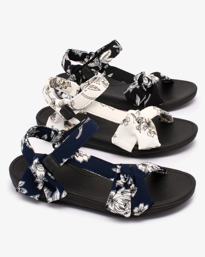 Royalfashion Women's print sandals in navy blue Andreti