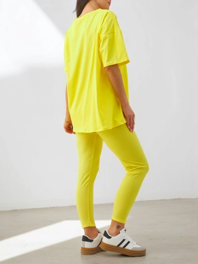 Royalfashion kokvilnas sieviešu komplekts ar īsām piedurknēm un legingiem