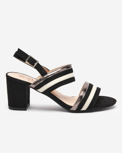 Black and white women's eco suede Zebora sandals - Footwear