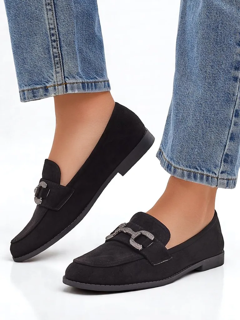 Royalfashion Элегантные женские лоферы с украшением из циркония Zante