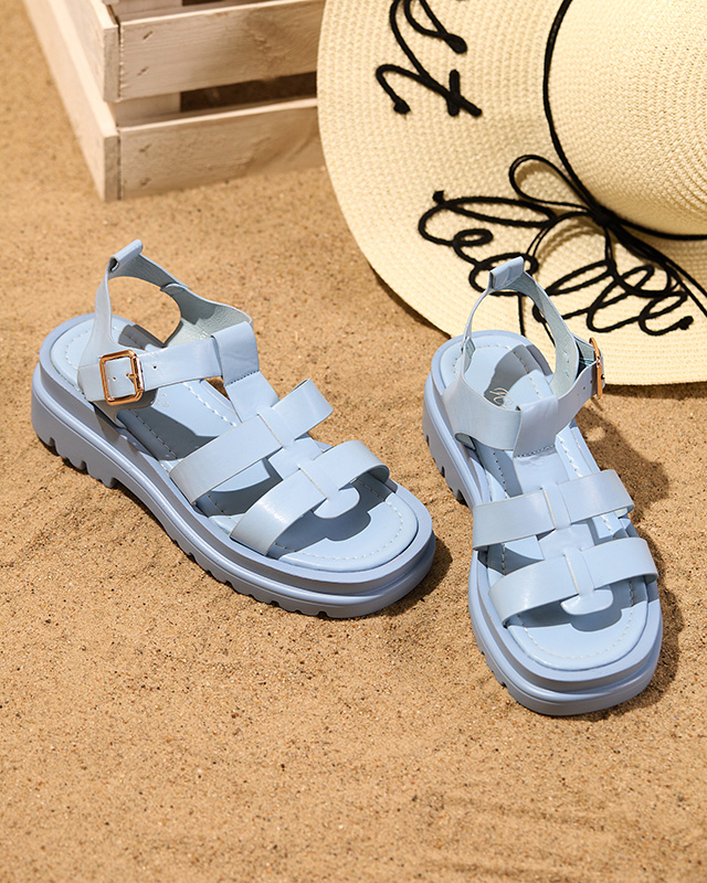 Women's gladiator sandals in blue Raef - Footwear