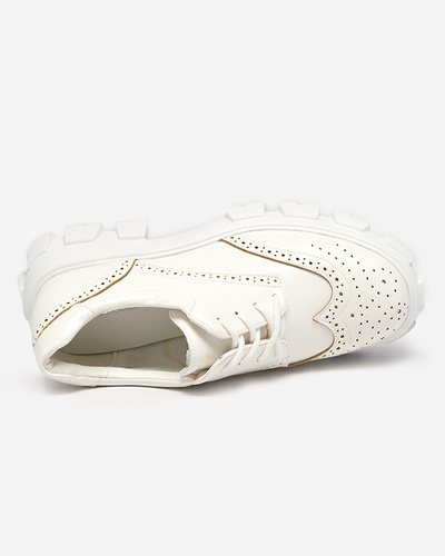 White women's shoes with an openwork accent Uneri - Footwear