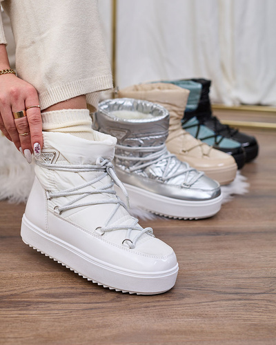 Royalfashion Женские ботинки-слипы a'la snow boots in white Vevnose