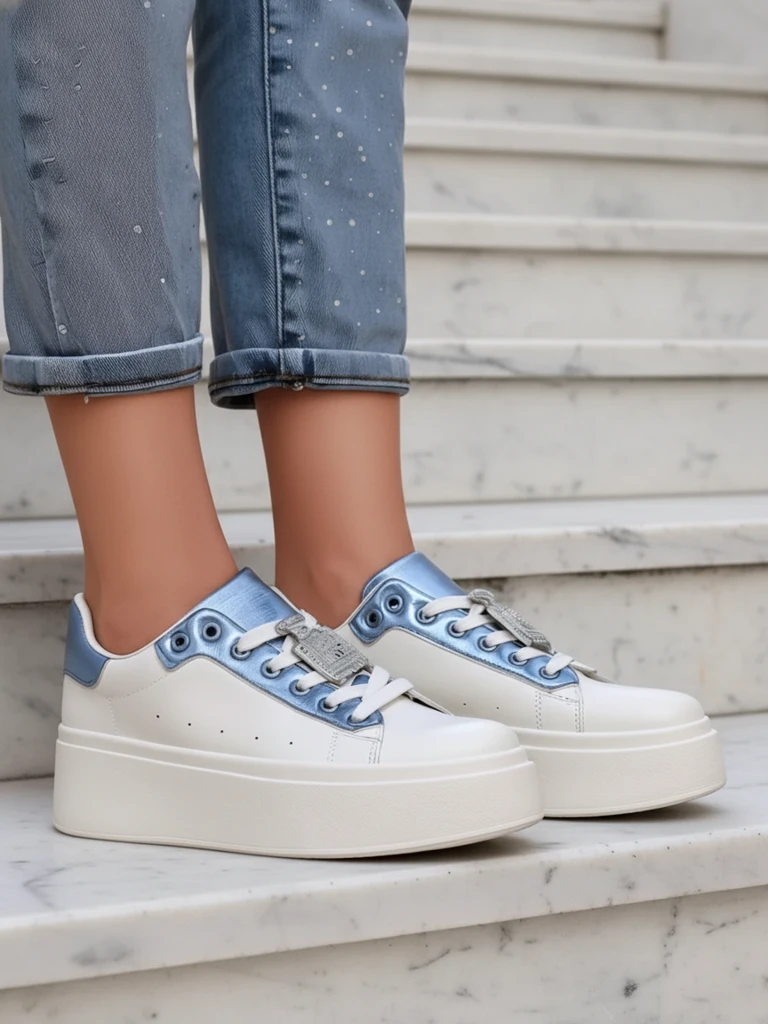 Bella Corsa Ecru Handmade Women's Sneakers