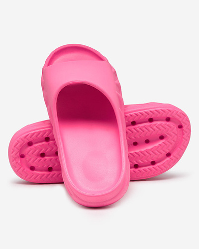 Classic women's rubber slippers in neon pink Derika - Footwear