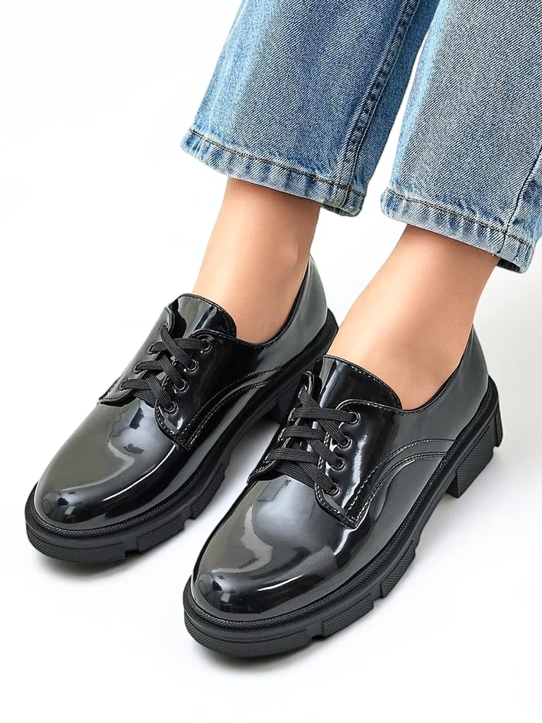 Royalfashion sieviešu lakota ādas apavi Omey