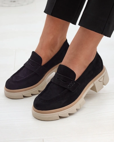 Eco suede black moccasins for women Zirraf - Footwear