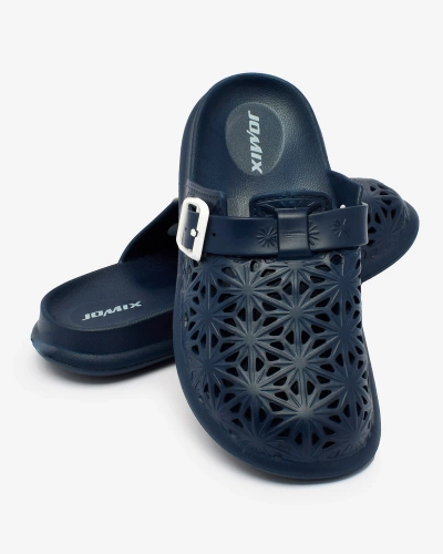 Royalfashion Navy blue openwork women's Fuslli flip-flops