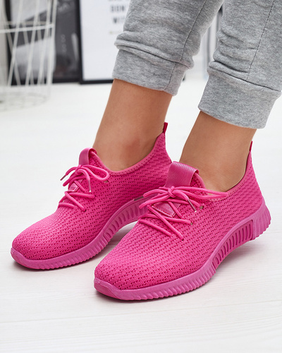 Fuchsia women's fabric sports shoes Vobbu- Footwear