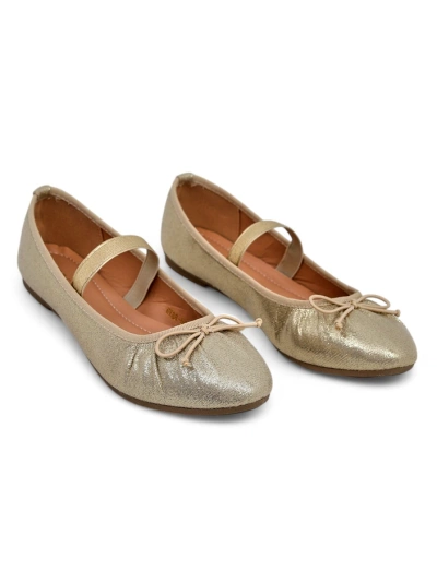 Royalfashion Shiny women's ballet flats with a bow and elastic Safte